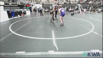 84-88 lbs Rr Rnd 1 - Brendan Brawner, Chickasha Youth Wrestling vs Jamaree Washington, Midwest City Bombers Youth Wrestling Club