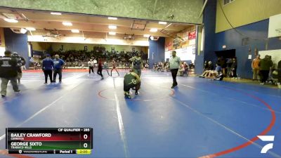 285 lbs Champ. Round 1 - George Sixto, Trabuco Hills vs Bailey Crawford, Cerritos