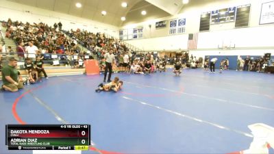 43 lbs Semifinal - Adrian Diaz, Total Kaos Wrestling Club vs Dakota Mendoza, Cvbjj