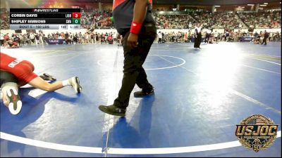 160 lbs Round Of 16 - Corbin Davis, Lions Wrestling Academy vs Shipley Simmons, Shelton Wrestling Academy