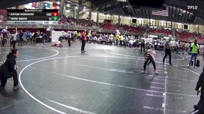 105 lbs Cons. Semi - Axton Donahoo, Falls City Wrestling Club vs Tevin Smith, Sherman Challengers