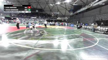 Girls 3A 100 lbs Cons. Round 1 - Lydia Mertens, Walla Walla (Girls) vs Vivian Sherrard, Shorewood (Girls)