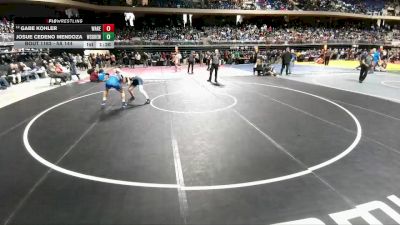 5A 144 lbs Quarterfinal - Gabe Kohler, Frisco Wakeland vs Josue Cedeno Mendoza, White Settlement Brewer