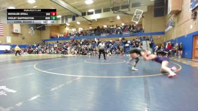 135lbs Cons. Round 2 - Novalee Stoll, Columbia River (Girls) vs Violet Sappington, Battle Ground (Girls)