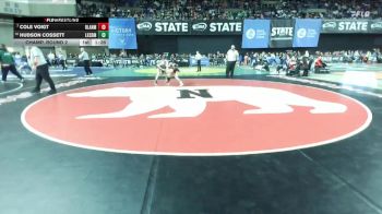 Boys 1A 120 lbs Champ. Round 2 - Cole Voigt, Blaine vs Hudson Cossett, Lakeside (Nine Mile Falls)