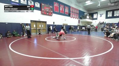 128 lbs Cons. Round 3 - Jethro Holiday, Rough House vs Matt Han, Aliso Nigel Wrestling Club