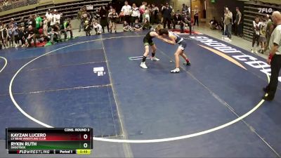 74 lbs Cons. Round 3 - Kayzan Lucero, LV Bear Wrestling Club vs Rykin Ruth, Shootbox