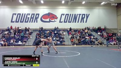 197 lbs Quarterfinal - Justin Sawai, Eastern Oregon University (OR) vs Carson Gooley, Southern Oregon