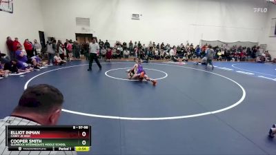 97-98 lbs Round 3 - Elliot Inman, Carey Jr High vs Cooper Smith, Glenrock Intermediate Middle School