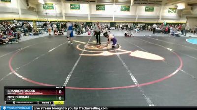 197 lbs Semifinal - Brandon Padden, Harding County Youth Wrestling vs Nick Durham, Lil Cavs