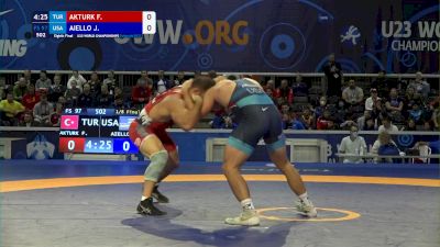 97 kg Round Of 16 - Feyzullah Akturk, Tur vs Jonathan Leonard Aiello, Usa