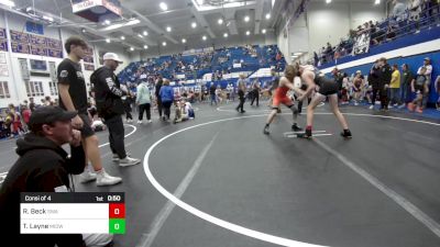 126 lbs Consi Of 4 - Riley Beck, Shelton Wrestling Academy vs Tucker Layne, Midwest City Bombers Youth Wrestling Club