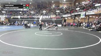157 lbs Quarterfinal - Andre Dalinghaus, Sabetha HS vs Sage Bryan, Oberlin-Decatur Community HS