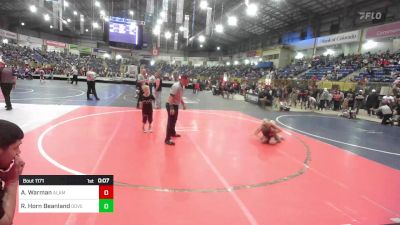66 lbs Consi Of 8 #2 - Anon Warman, Alamosa Wrestling vs Reed Horn Beanland, Dove Creek