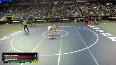 120 lbs Semifinal - Mason Goelz, Avon vs Royce Malone, Center Grove