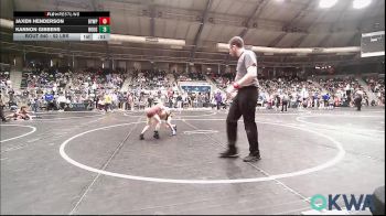 52 lbs Round Of 16 - Jaxen Henderson, Beggs Youth Wrestling Program vs Kannon Gibbens, Rough Riders