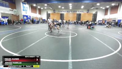 120 lbs Cons. Round 3 - Armani Marrujo, Clovis West vs Miguel Elenes, Westview