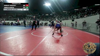 80 lbs Consolation - Kinsley Kaulaity, Chickasha Youth Wrestling vs Amelia Garcia, Standfast