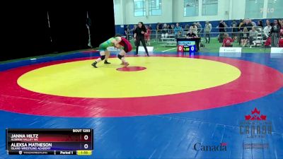 57kg Cons. Round 2 - Janna Hiltz, Alberni Valley WC vs Alexsa Matheson, Island Wrestling Academy