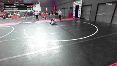 95 lbs Cons. Round 4 - Kannon Voeck, Monona Grove/McFarland Wrestling Club vs Enzo Riggio, Poynette Panther Youth Wrestling