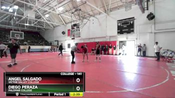 141 lbs Semifinal - Diego Peraza, Palomar College vs Angel Salgado, Victor Valley College