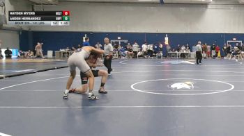 141 lbs Semifinal - Hayden Myers, Wesleyan (CT) vs Jaiden Hernandez, Bridgeport