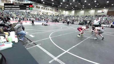 157 lbs Round Of 16 - Grayson Williams, Raider WC vs Vincent Cereghino, Carson Valley Wildcats