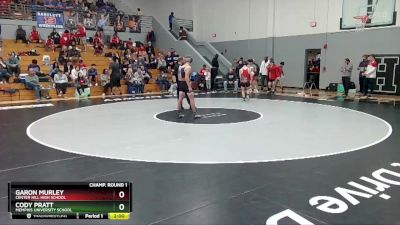 126 lbs Champ. Round 1 - Garon Murley, Center Hill High School vs Cody Pratt, Memphis University School