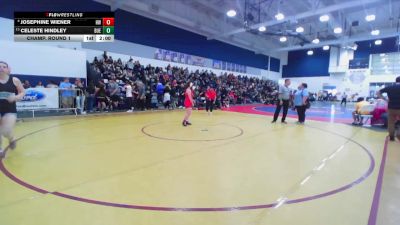 140 lbs Champ. Round 1 - Celeste Hindley, Buena vs Josephine Wiener, Harvard Westlake