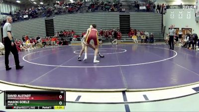 120 lbs 2nd Wrestleback (8 Team) - David Alstadt, Evansville Mater Dei vs Mason Goelz, Avon