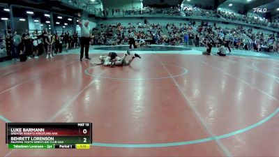 105 lbs Quarterfinal - Luke Barmann, Greater Heights Wrestling-AAA vs Behrett Lorenson, Palmyra Youth Wrestling Club-AAA