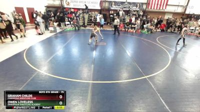 75 lbs Cons. Semi - Graham Childs, Champions Wrestling Club vs Owen Loveless, Sanderson Wrestling Academy