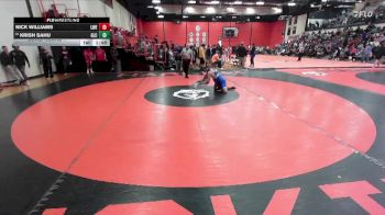 126 lbs Cons. Round 1 - Krish Sahu, Grayslake (CENTRAL) vs Nick Williams, Frankfort (LINCOLN-WAY EAST)