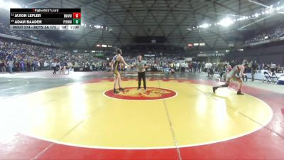 Boys 3A 175 lbs Champ. Round 2 - Jaxon Lefler, University vs Adam Baader, Ferndale
