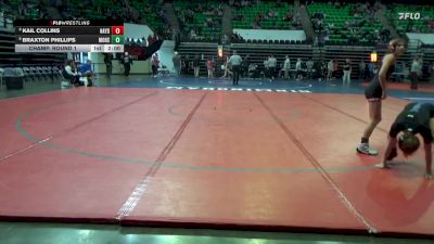 5A 165 lbs Champ. Round 1 - Kail Collins, Hayden vs Braxton Phillips, Moody Hs