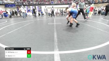 75 lbs Semifinal - Dax Williams, Weatherford Youth Wrestling vs Kolbie Davis, Marlow Outlaws