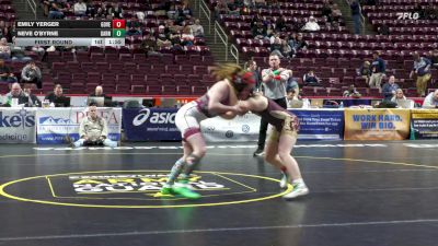124 lbs First Round - Emily Yerger, Governor Mifflin-G vs Neve O'Byrne, Garnet Valley-G