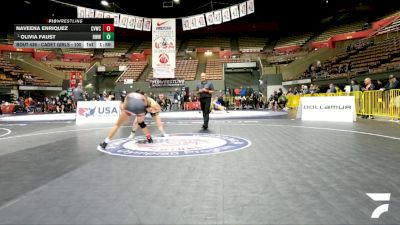 Cadet Girls - 155 lbs 1st Place Match - Olivia Faust, Red Wave Wrestling vs Naveena Enriquez, Coachella Valley Wrestling Club