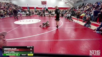 54-62 lbs Round 2 - Thiago Loma, Platte Valley Jr Wrestling vs Creeden Allen, Eaton Reds Wrestling Club