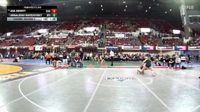 G - 120 lbs Champ. Round 2 - Ava Dewitt, Billings Senior High School Girls vs Annaleigh Matejovsky, Wolf Point Girls