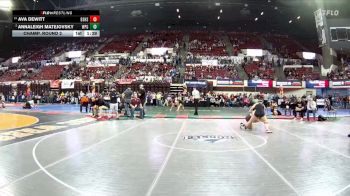 G - 120 lbs Champ. Round 2 - Ava Dewitt, Billings Senior High School Girls vs Annaleigh Matejovsky, Wolf Point Girls