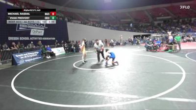 4A Boys 113 lbs Champ. Round 1 - Evan Provost, Crook County Boys vs Michael Rasdal, Mazama Boys