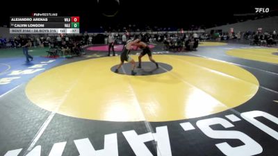 3A Boys 215 lbs Cons. Round 2 - Calvin Longoni, Vale Boys vs Alejandro Arenas, Willamina Boys