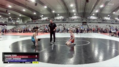 138 lbs Champ. Round 2 - Mason Todd, Collum Trained School Of Wrestling vs Cayden Johnson, Thoroughbred Wrestling Academy (TWA)