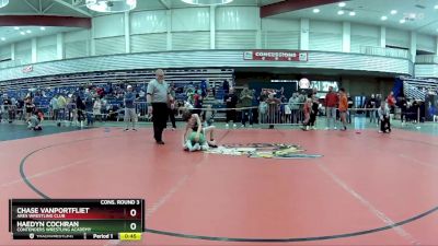 77 lbs Cons. Round 3 - Haedyn Cochran, Contenders Wrestling Academy vs Chase VanPortfliet, Ares Wrestling Club