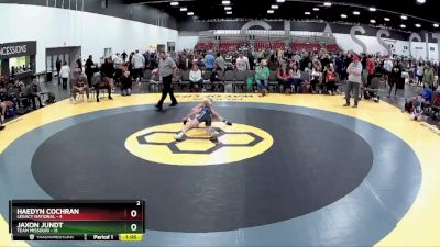 85 lbs Placement Matches (8 Team) - Haedyn Cochran, Legacy National vs Jaxon Jundt, Team Missouri