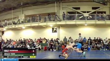 114 lbs Champ. Round 1 - Brett Bowman, Indiana vs Brock Todd, Columbus North Wrestling Club