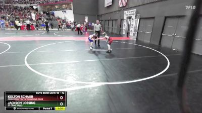 72 lbs Champ. Round 1 - Kolton Schaub, Princeton Youth Wrestling Club vs Jackson Lossing, St Croix Falls