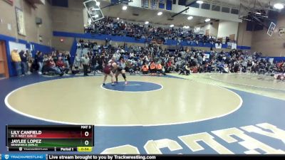 170lbs Cons. Round 6 - Jaylee Lopez, Kennewick (Girls) vs Lily Canfield, W. F. West (Girls)