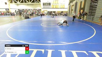 133B lbs Rr Rnd 3 - Dreagen Orine, NC State vs Kaelan Francios, Long Island